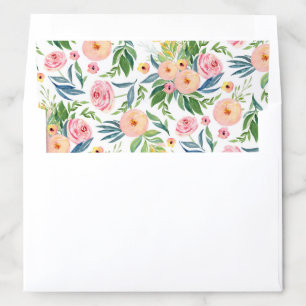 Watercolors peonies  pattern envelope liner
