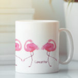 Watercolors Pink Flamingos Illustration Coffee Mug<br><div class="desc">This cute pink watercolor flamingo illustration with a customizable monogram is a perfect design for tropical regions.</div>
