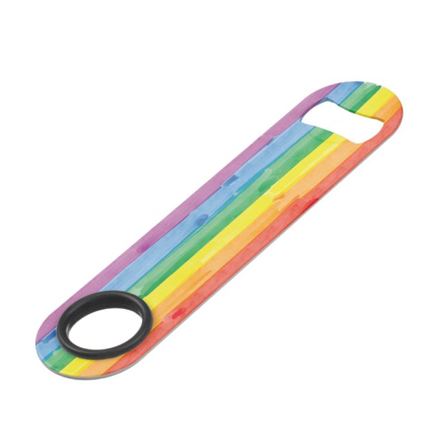 Watercolors Pride Rainbow Bar Key (Front Angled)