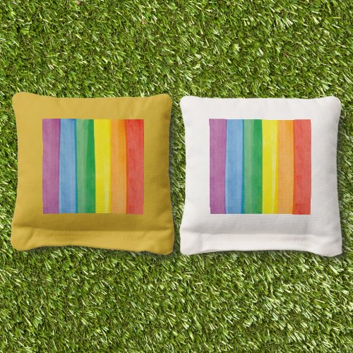Watercolors Pride Rainbow Cornhole Bags