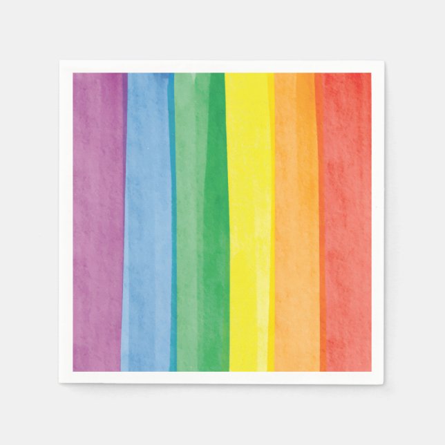 Watercolors Pride Rainbow Napkins (Front)