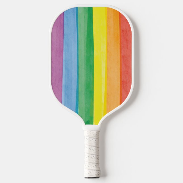 Watercolors Pride Rainbow Pickleball Paddle (Front)