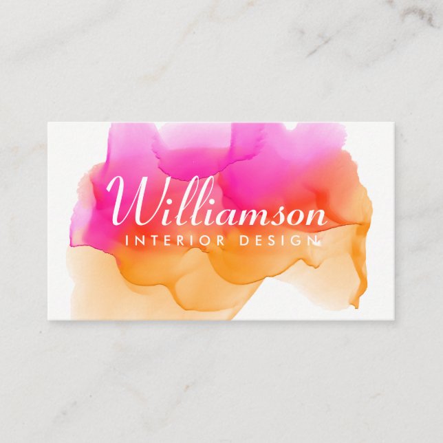 Watercolors Sorbet Business Card (Front)