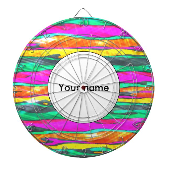 Watercolors stripes dart board (Front)