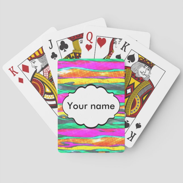 Watercolors stripes poker cards (Back)