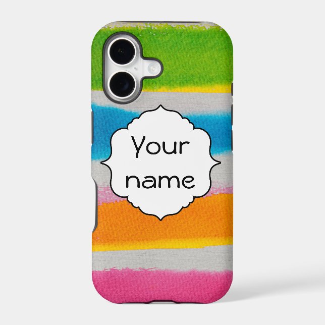 Watercolors stripes texture iphone case (Back)