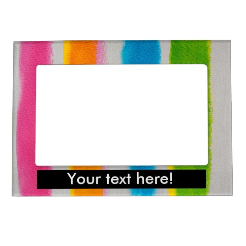 Watercolors stripes texture magnetic frame
