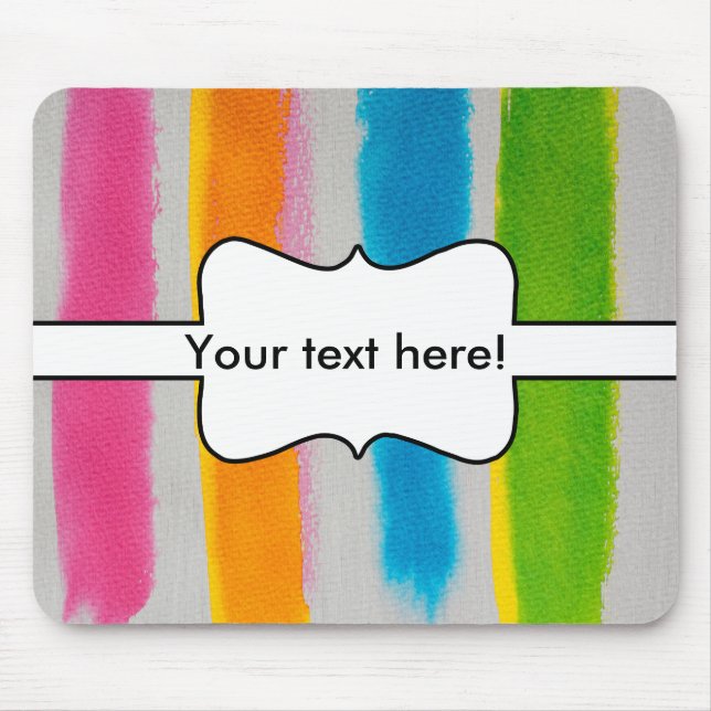 Watercolors stripes texture mouse pad (Front)