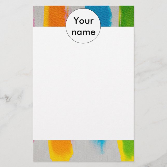 Watercolors stripes texture stationery (Front)