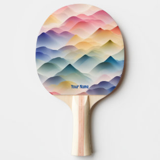 watercolors wave patterns ping pong paddle