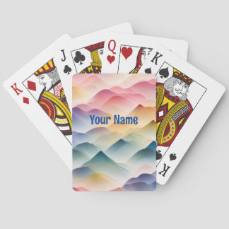 watercolors wave patterns poker cards