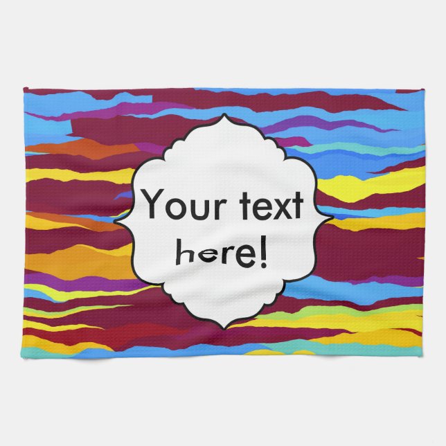 Watercolors waves abstract design kitchen towel (Horizontal)