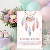 Watercolou reamcatcher Baby Shower diaper raffle