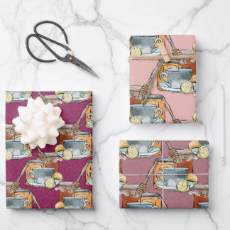 Watercolour Afternoon Tea & Honey Wrapping Paper Sheets