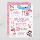 Alice in One-derland First Birthday Invitation - Colleen Michele