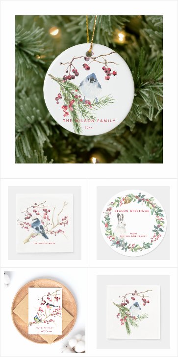 Watercolour Animals Christmas Collection