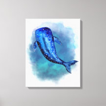 Watercolour artwork of Blue Whale