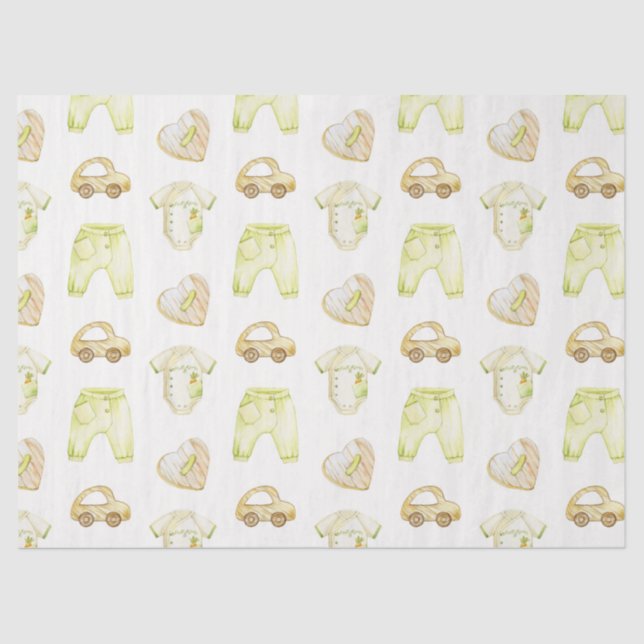 Watercolour baby boy boho  tissue paper (Front)
