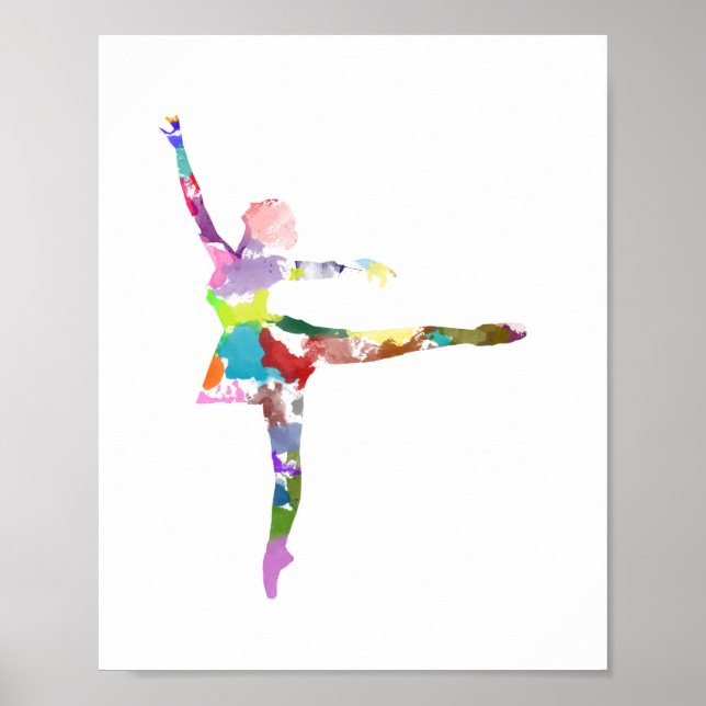 Watercolour Ballerina Poster (Front)