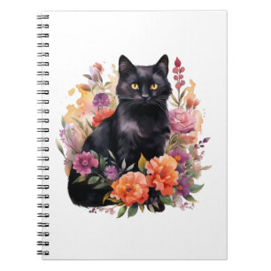 Watercolour Black Cat Notebook