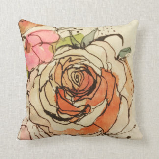 Watercolour bloom 1 & 3 throw pillow