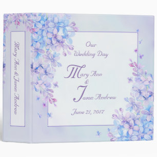 Watercolour Blue Purple Lilac Flower 2" Binder