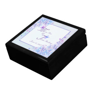 Watercolour Blue Purple Lilac Flower Gift Box