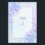 Watercolour Blue Purple Lilac Flower Table Number<br><div class="desc">A Digitalbcon Images Design featuring a pastel lilac colour design theme with a variety of custom images, shapes, patterns, styles and fonts in this one-of-a-kind "Watercolour Lilac Flower" Wedding Table Number Card. This elegant and attractive design comes complete with customizable text lettering to suit your own special occasion. COMPLETE YOUR...</div>