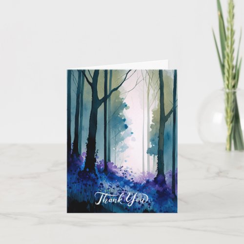 Watercolour Bluebells Thank You Card 