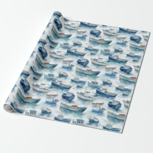 Watercolour Boats Wrapping Paper