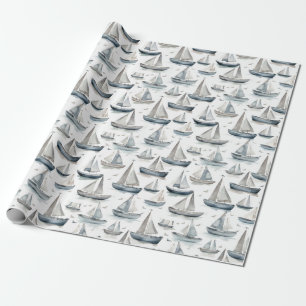 Watercolour Boats Wrapping Paper