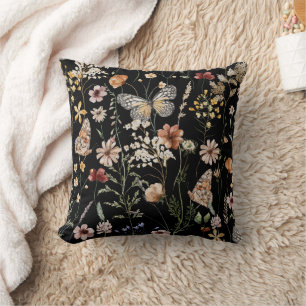 Watercolour Boho Floral  Throw Pillow