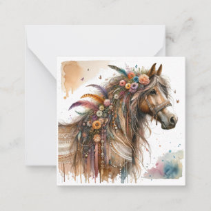 Watercolour Boho Horse Note Card