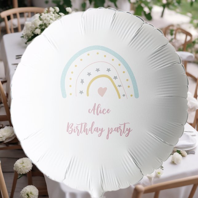 Watercolour boho pastel rainbow Birthday Party Balloon (Creator Uploaded)