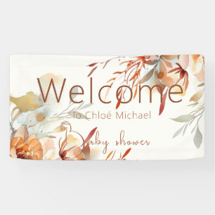 Watercolour  boho wildflowers baby shower  banner
