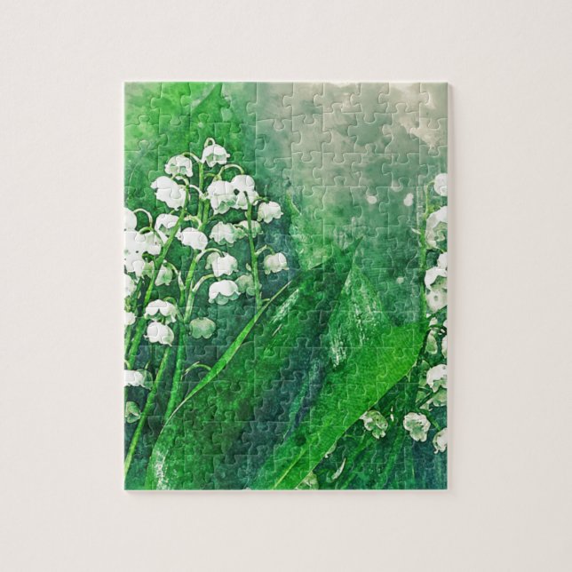 Watercolour Botanical Lily of the Valley Jigsaw Puzzle (Vertical)