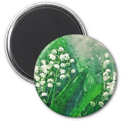 Watercolour Botanical Lily of the Valley Magnet