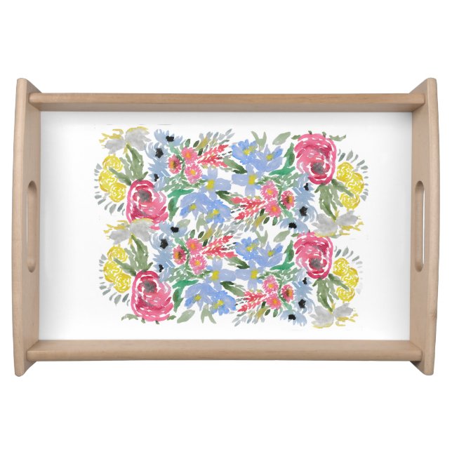 Watercolour bouquet Serving tray (Front)