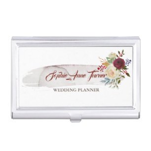Watercolour Brush Stroke Floral Makeup Artist Business Card Case