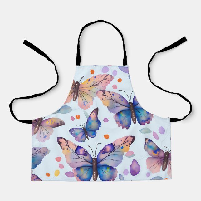 Watercolour Butterfly Pattern Apron (Front)