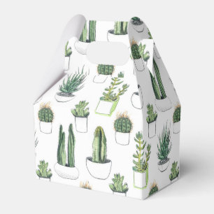 Watercolour Cacti & Succulent Favor Boxes
