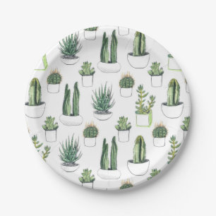 Watercolour Cacti & Succulent Paper Plates