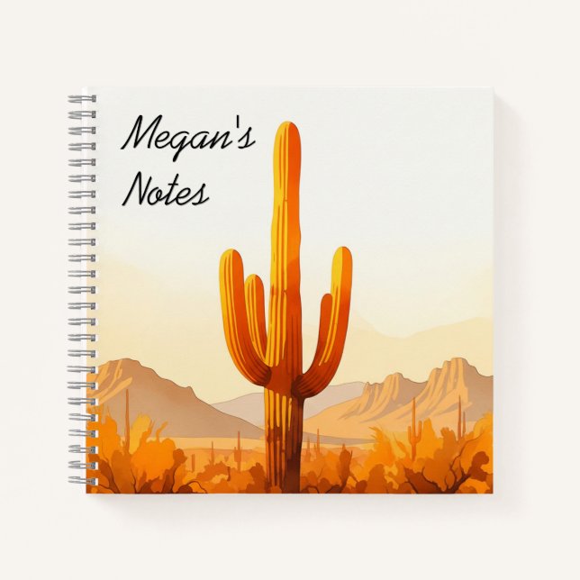 Watercolour cactus notebook  (Front)
