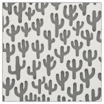 Watercolour Cactus Pattern - Black Fabric