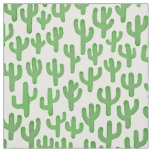 Watercolour Cactus Pattern - Green Fabric
