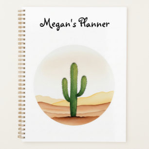 Watercolour cactus planner