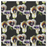 Watercolour Calla Lilies in Large Tile Pattern Fabric