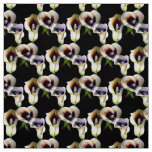 Watercolour Calla Lilies ion Black Background Fabric