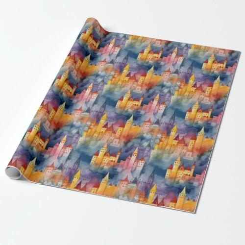 Watercolour Castles Wrapping Paper