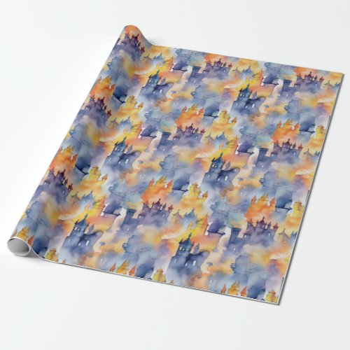 Watercolour Castles Wrapping Paper
